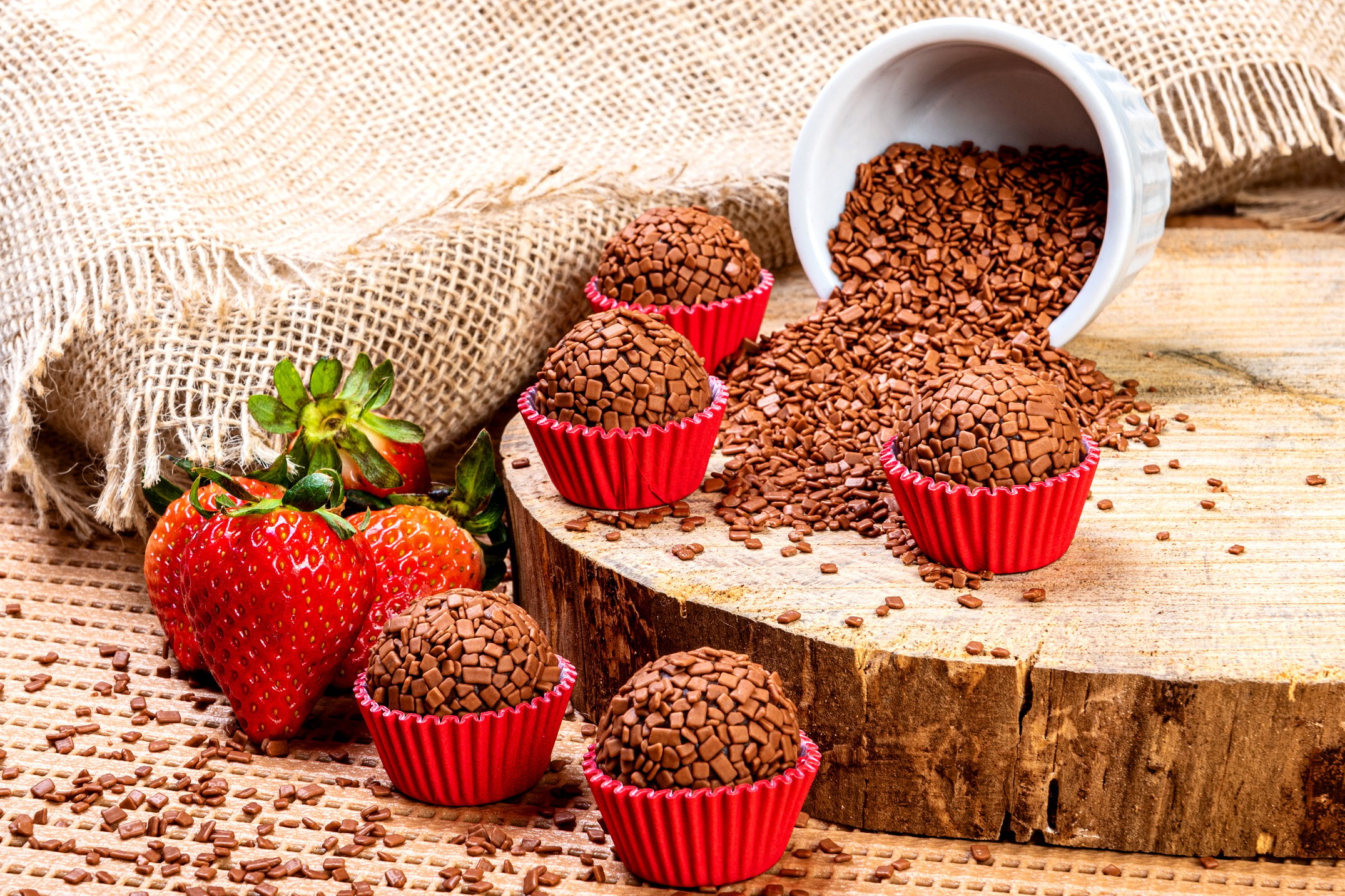 Brigadeiro. Traditional Brazilian chocolate candy